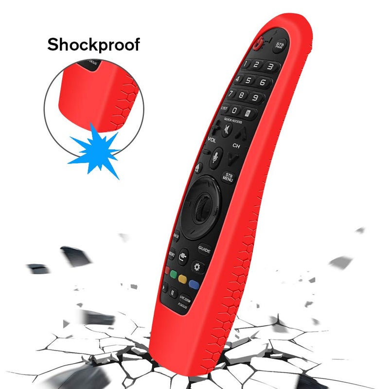 Winceed Silicone Protective Case for LG AN-MR600 / AN-MR650 / AN-MR18BA / AN-MR19BA Remote Control [Anti-Lost] Anti Slip LG Magic Remote Case Cover Skin Holder Sleeve Protector (Red) - Image 4